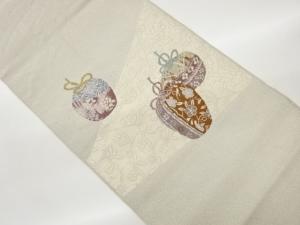 花唐草に仕覆模様織出し名古屋帯